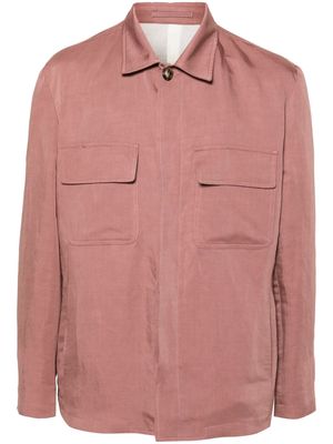 Lardini spread-collar shirt jacket - Pink