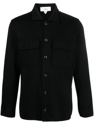 Lardini spread-collar wool shirt jacket - Black
