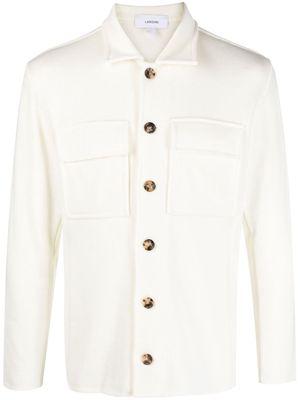 Lardini spread-collar wool shirt jacket - Neutrals