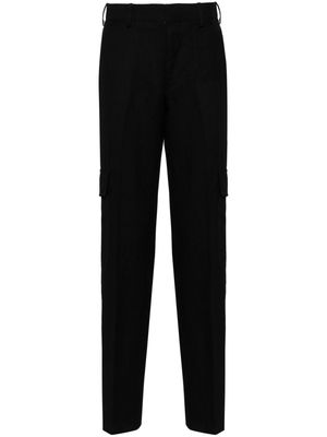 Lardini straight-leg flax cargo pants - Black