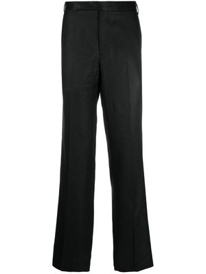 Lardini straight leg linen trousers - Black