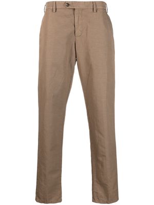 Lardini straight-leg linen trousers - Brown
