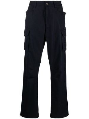 Lardini straight-leg wool-blend cargo-trousers - Blue