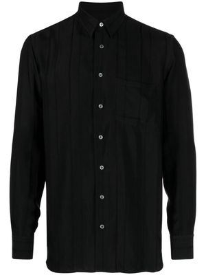Lardini stripe-pattern classic-collar shirt - Black