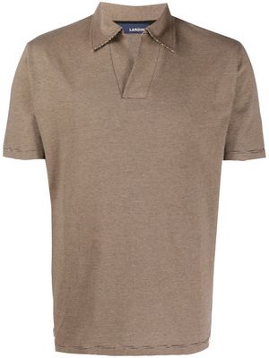 Lardini stripe-print polo shirt - Brown
