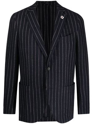 Lardini stripe-print single-breasted suit - Blue
