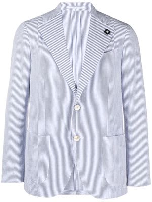 Lardini striped cotton blazer - Blue
