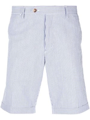 Lardini striped cotton chino shorts - Blue