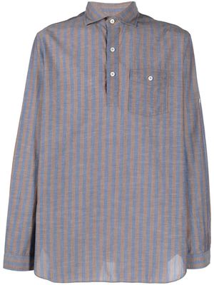 Lardini striped cotton shirt - Blue