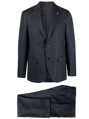LARDINI striped single-breasted wool suit - Blue