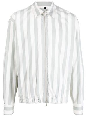 Lardini striped zip-up jacket - Green