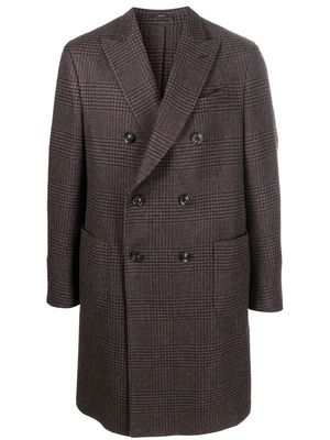 Lardini tartan-check wool coat - Brown