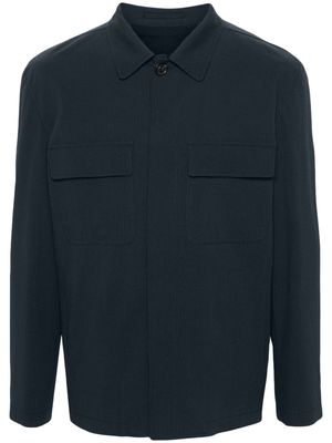 Lardini textured cotton shirt jacket - Blue