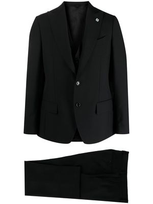Lardini three-piece single-breasted suit - Black