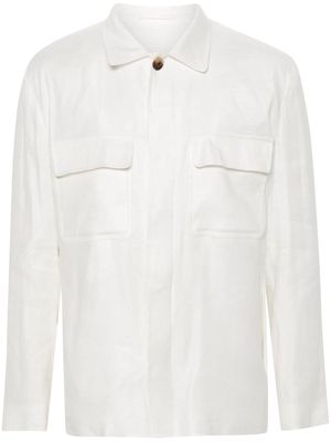 Lardini twill shirt jacket - White