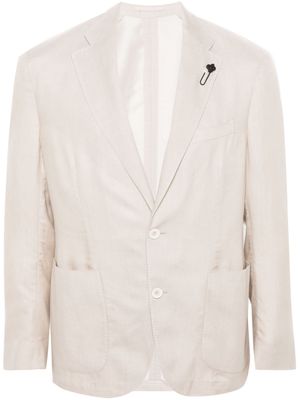 Lardini twill single-breasted blazer - Neutrals