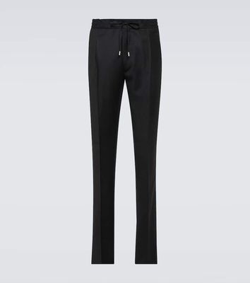 Lardini Wool and cashmere-blend slim pants