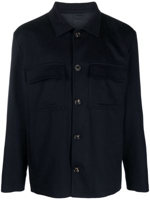 Lardini wool-cashmere shirt jacket - Blue