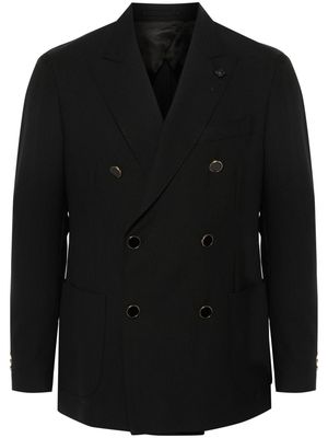 Lardini wool double-breasted blazer - Black