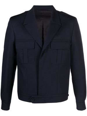 Lardini wool shirt jacket - Blue