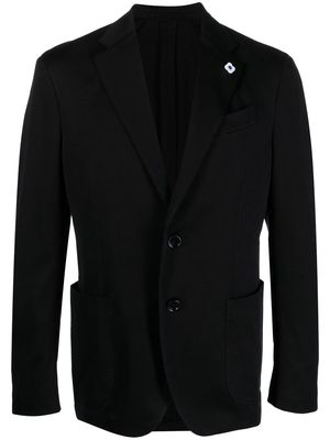 Lardini woven single-breasted blazer - Black