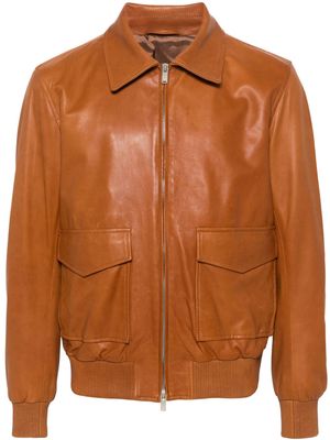 Lardini zip-up leather jacket - Brown