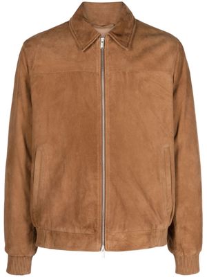 Lardini zip-up suede bomber jacket - Brown