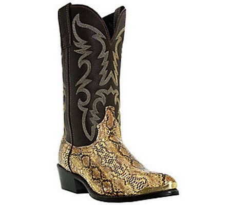 Laredo Boots Men's Brown with Snake Print 12" C owboy Boots