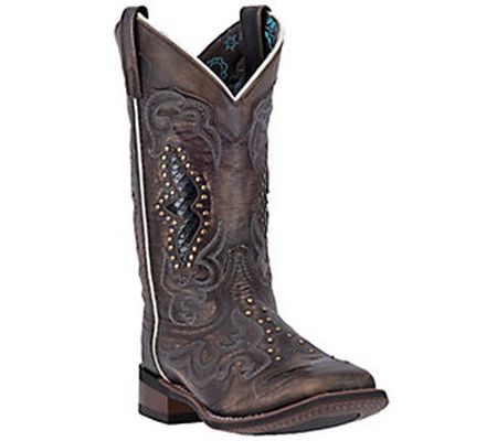 Laredo Mid-Calf Leather Rustic Square-Toe Boots - Spellbound