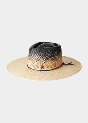 Large-Brim Ombre Straw Sun Hat