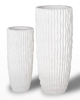 Large Cactus Vase, White
