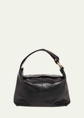 Large Calfskin Leather Hobo Bag