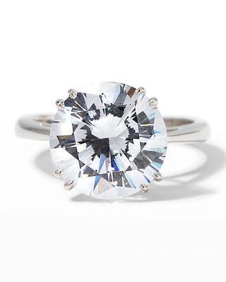 Large Cubic Zirconia Solitaire Ring, Size 6-8
