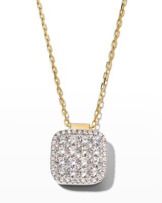 Large Firenze II Diamond Cushion Pendant Necklace