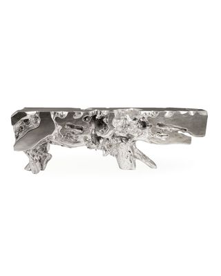 Large Freeform Silver Leaf Console Table