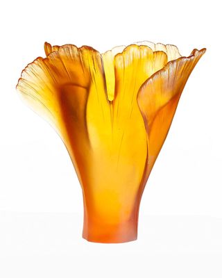 Large Ginkgo Vase, Amber