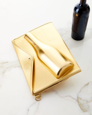 Large Gold Champagne Clutch
