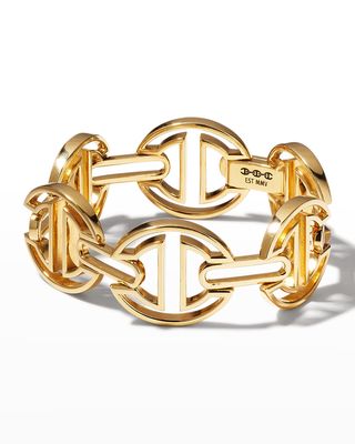 Large Link Bracelet in Yellow Gold