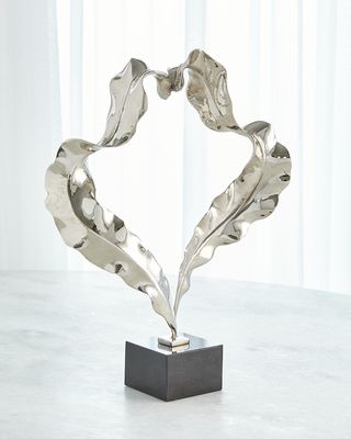 Large Nickel Leaf Sculpture