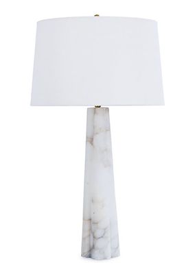 Large Quatrefoil Alabaster Table Lamp