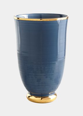 Large Ribbed Marion Tapered Ceramic Vase