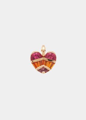 Large Strapped Heart Pendant in Rubellite and 20K Recycled Rose Gold