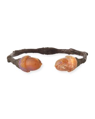 Large Twig Cuff Bracelet w/ Acorn Opals