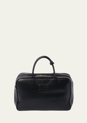 Large Zip Leather Top-Handle Bag