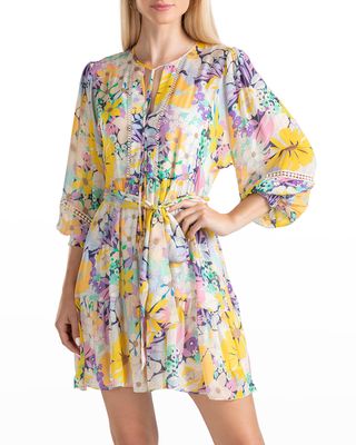 Larissa Keyhole Floral-Print Dress