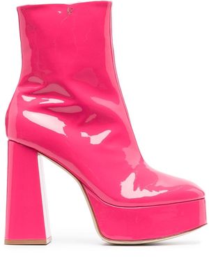 Larroude Dolly 130mm platform boots - Pink