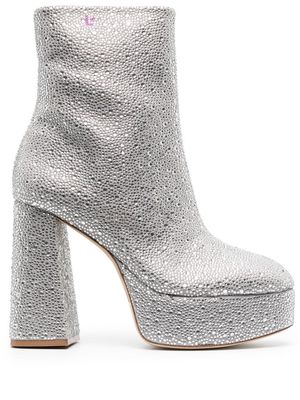 Larroude Dolly XX platform boots - Silver