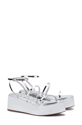 LARROUDE Gio Platform Sandal in Silver