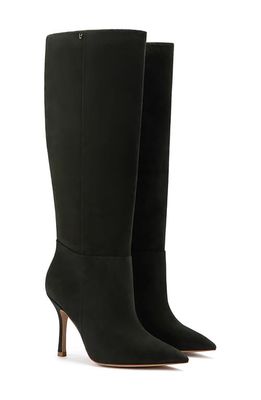 LARROUDE Kate Pointed Toe Knee High Boot in Green
