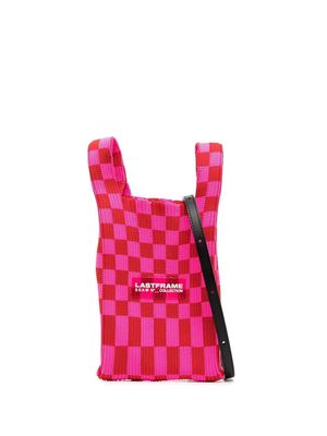 LASTFRAME checkerboard-print satchel bag - Pink